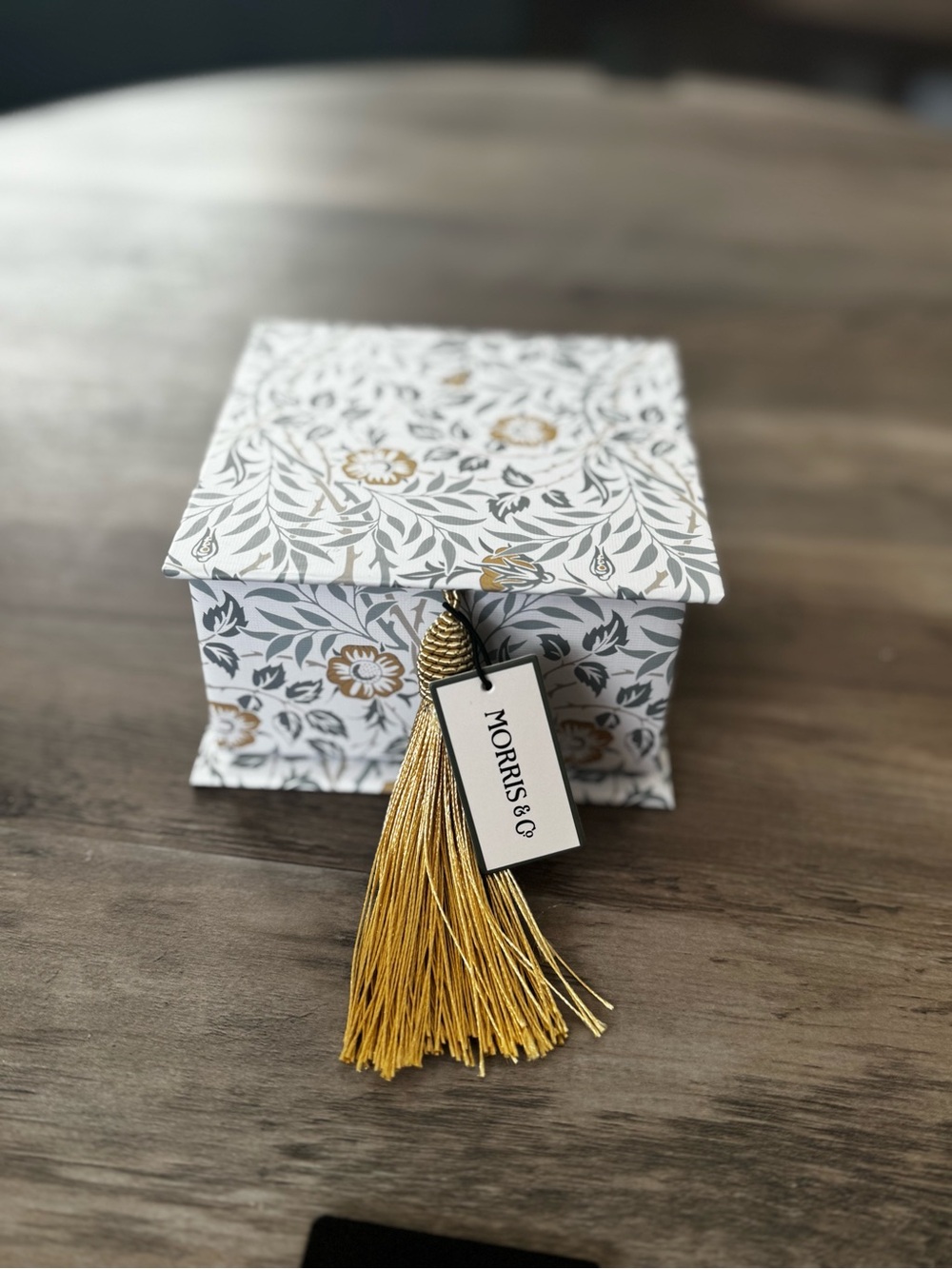Morris & Co. Decorative Keepsake Presentation Gift Box with Gold Tassel